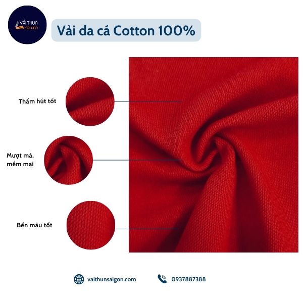 Vải da cá Cotton 100%