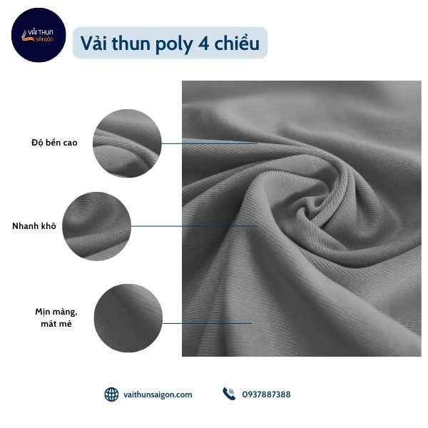 Vải thun poly 4 chiều